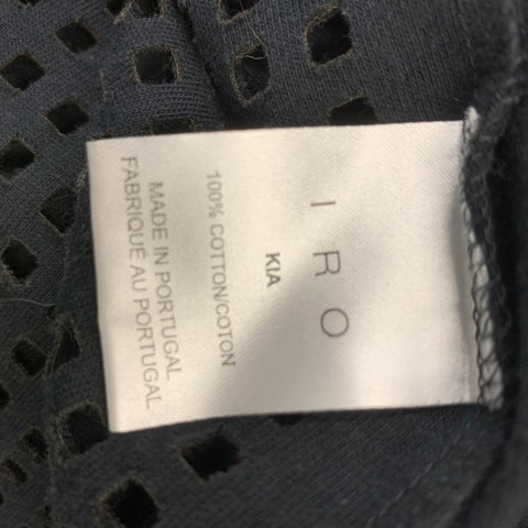 IRO Size XS Black Mesh Cotton Crew-Neck Tank Top