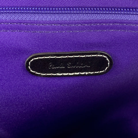 PAUL SMITH Black Canvas Leather Briefcase Bag