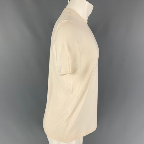THEORY Size M Beige Wool Crew-Neck T-shirt