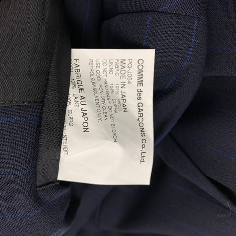COMME des GARCONS HOMME PLUS Size M Navy Blue Stripe Wool Jacket