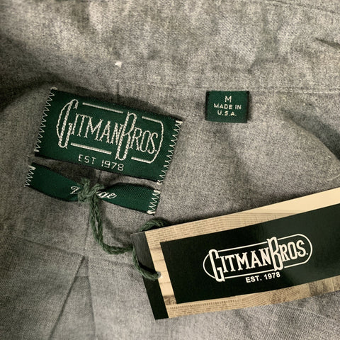 GITMAN BROS Size M Grey Patch Cotton Button Down Long Sleeve Shirt