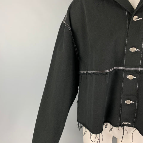 ROAD Size One Size Black White Contrast Stitch Oversized Jacket