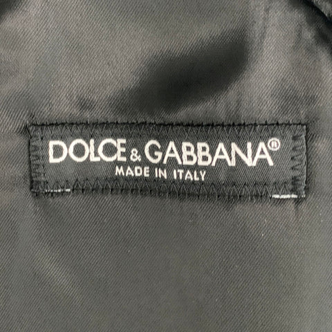 DOLCE & GABBANA Black Velvet Buttoned  Size 38 Cotton & Silk Vest