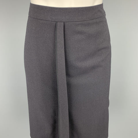 GIORGIO ARMANI Size 4 Charcoal Wool Blend A-Line Skirt
