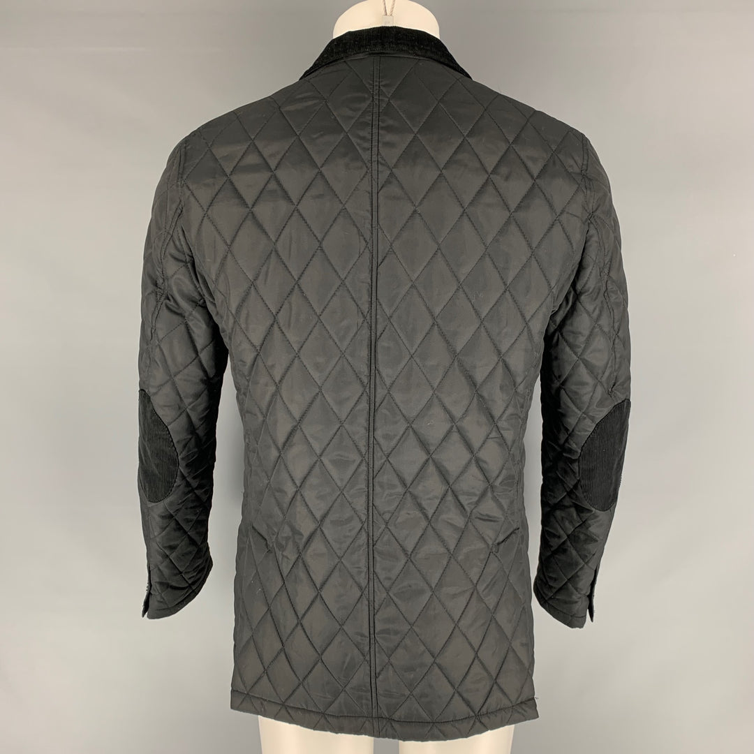 SAKS FIFTH AVENUE Size M Black Quilted Polyester Jacket