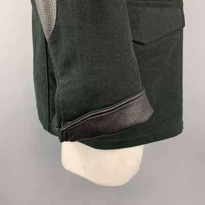 BELVEST Size 42 Black Cotton / Elastane Notch Lapel Patch Pockets Jacket