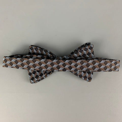 BARNEY'S NEW YORK Blue Black Geometric Silk Bow Tie