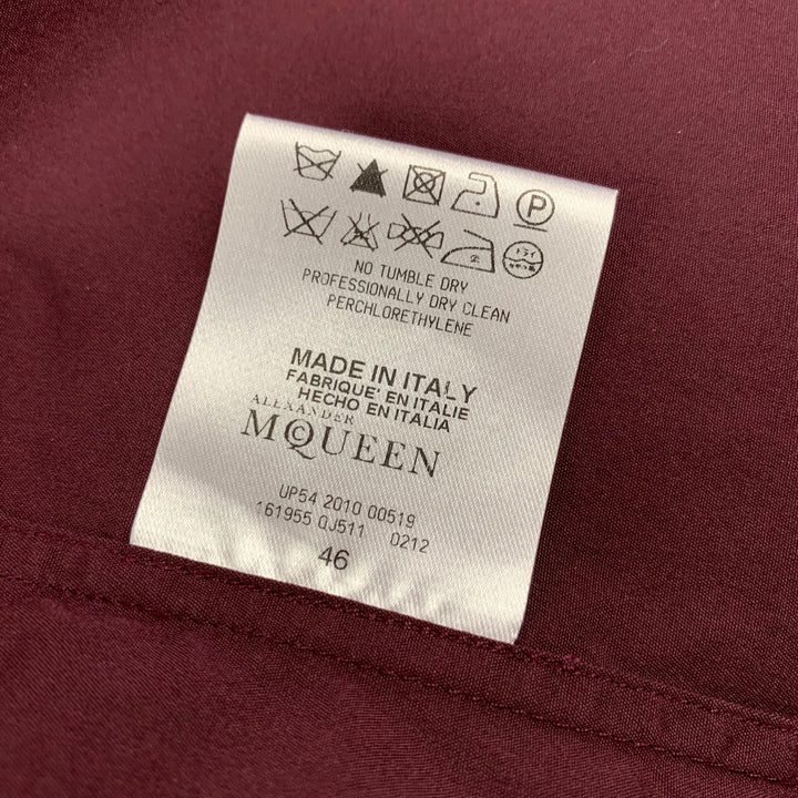 ALEXANDER MCQUEEN Size XS Burgundy Two Toned Cotton Long Sleeve Shirt