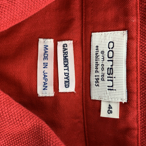 CORSINI Size S Red Flower Button Pique Polo