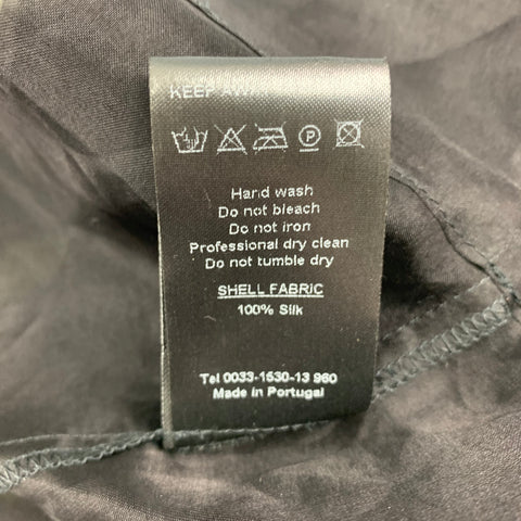 SILENT by DAMIR DOMA Size S Black See-Through Silk V-Neck T-shirt