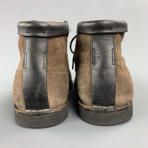 TIMBERLAND Talla 10 Botas con cordones de cuero de materiales mixtos marrones y negros