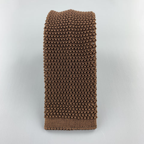 BUDD Cool Brown Silk Textured Knit Tie