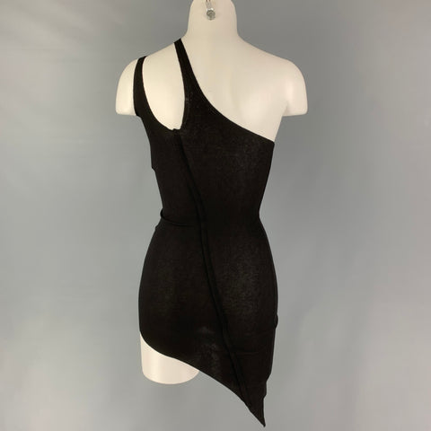 SAMIMIRO VINTAGE Size XS Black Tencel Blend Asymmetric Top