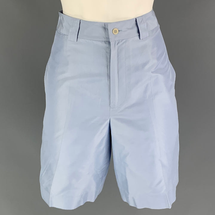 REAL CLOTHES Size 4 Light Blue Silk High Wasited Shorts