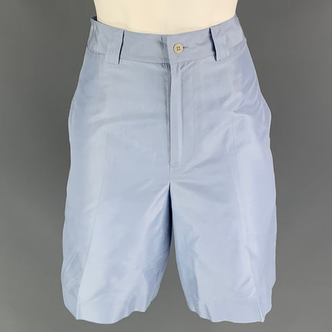 REAL CLOTHES Size 4 Light Blue Silk High Wasited Shorts