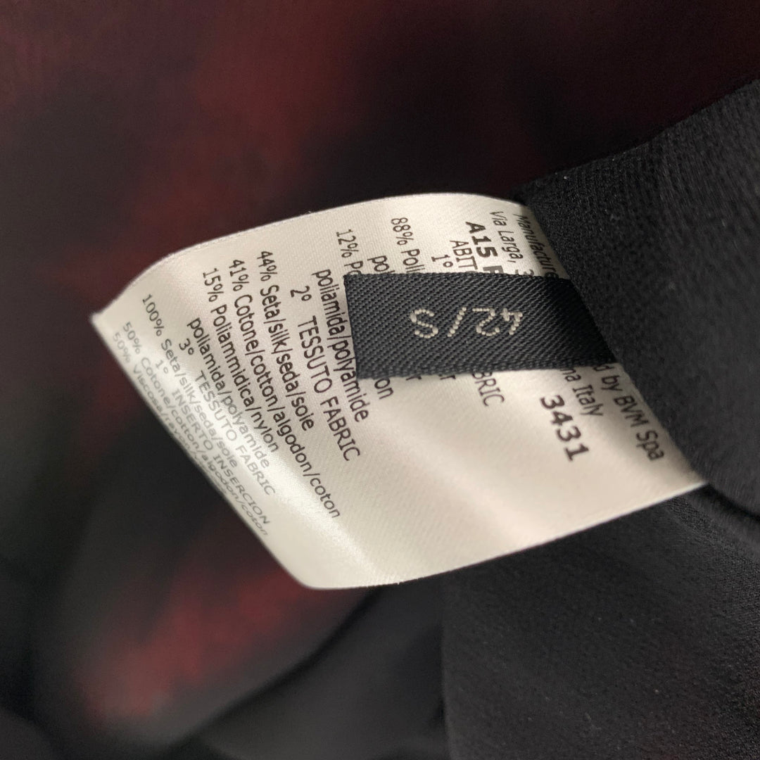 GIAMBATTISTA VALLI Taille 6 Robe en mélange de polyester jacquard noir et corail sous le genou