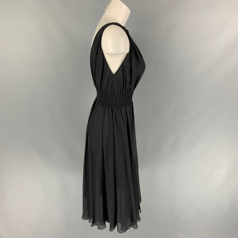 JOHN RICHMOND Talla 6 Vestido acampanado con tirantes anudados en negro