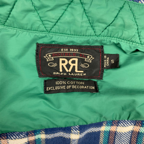 RRL by RALPH LAUREN Size S Blue & Cream Plaid Cotton Button Up Long Sleeve Shirt