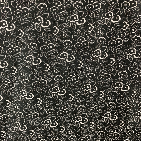 RALPH LAUREN BLACK LABEL Size S Black & White Floral Print Cotton Shirt