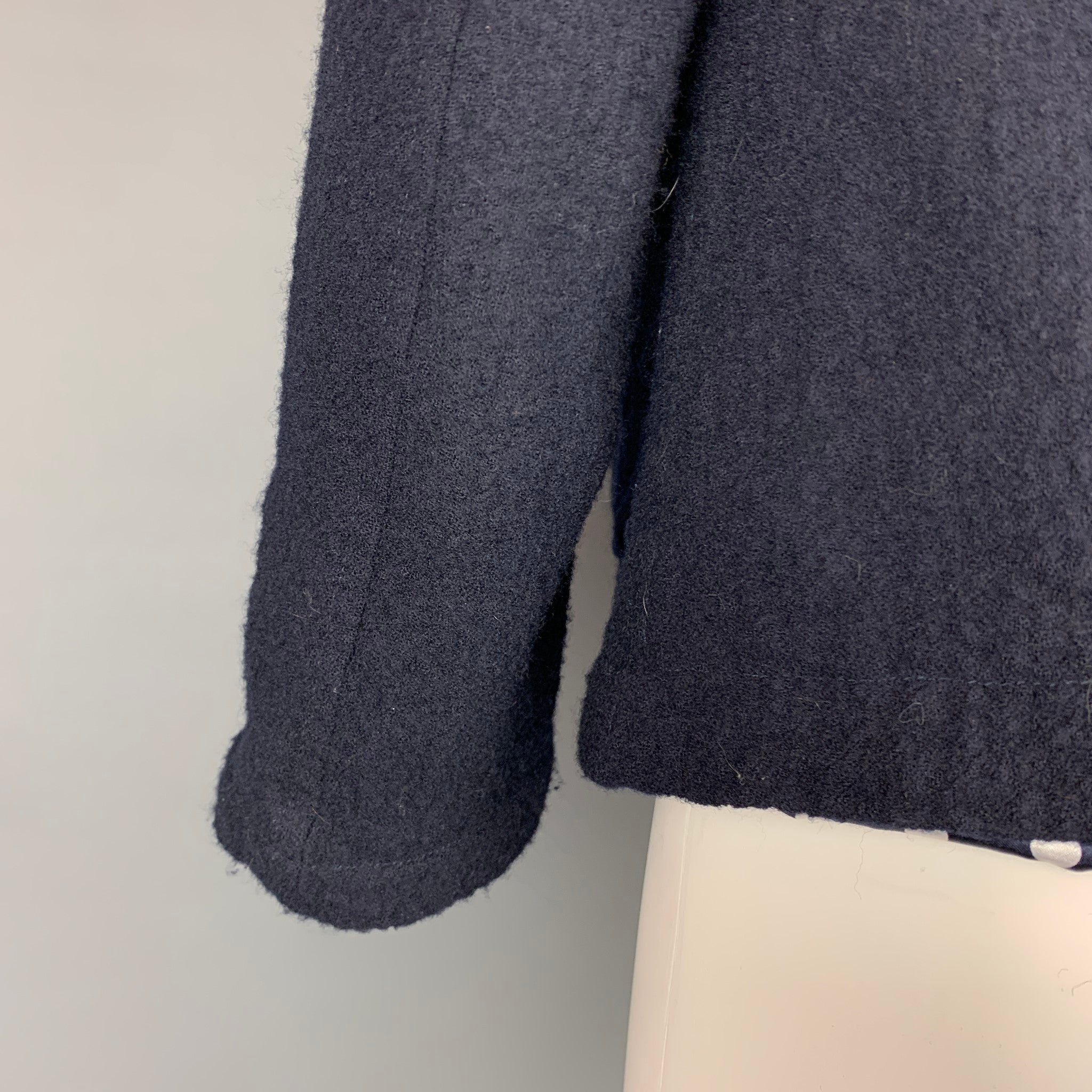 COMME des GARCONS TRICOT Size S Navy Textured Wool Jacket – Sui