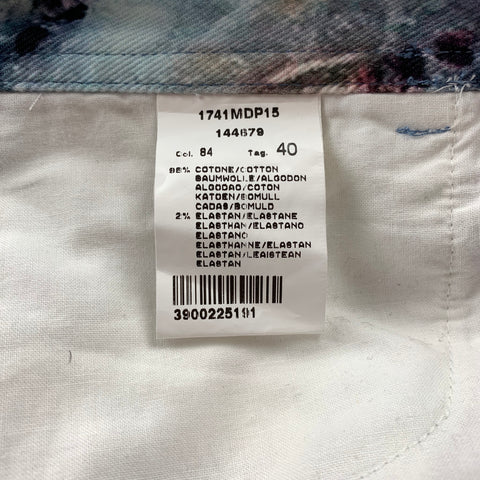MSGM Size 6 Blue Cotton Marbled Skinny Jeans