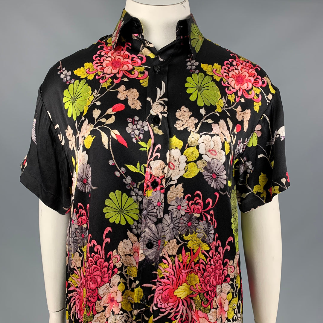 JEAN PAUL GAULTIER Size 10 Multi-Color Floral Silk Blouse