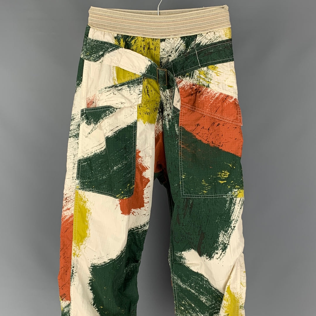 KAPITAL Size S Green & Cream Rip-Stop Bruch Camo Cotton / Nylon Casual Pants