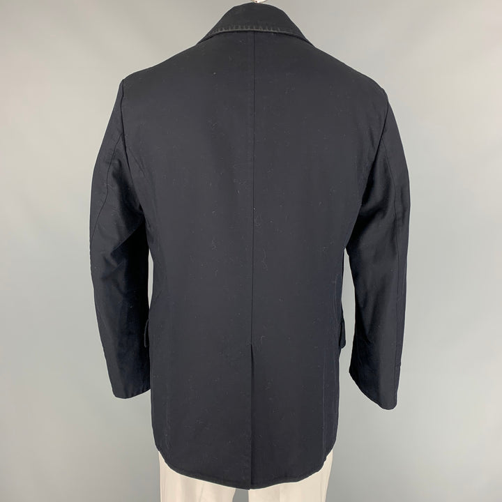 TOM FORD Size 46 Navy Cotton Double Breasted Peacoat
