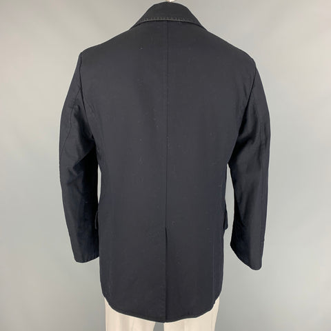 TOM FORD Caban double boutonnage en coton bleu marine taille 46