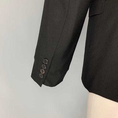 LAD MUSICIAN Size 36 Black Notch Lapel Sport Coat