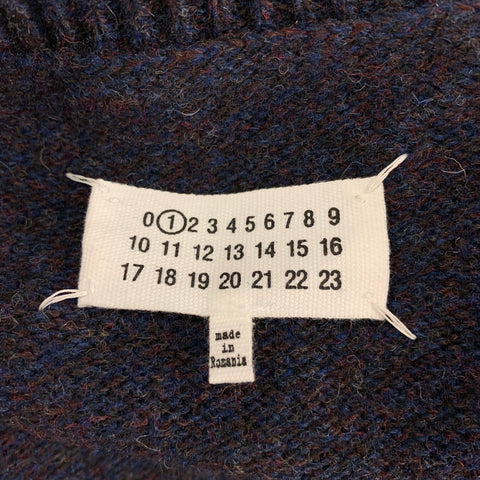 MAISON MARGIELA Size S Navy Knitted Lana Wool Cardigan
