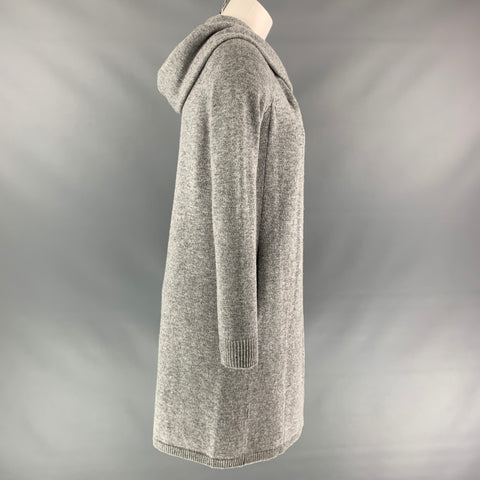 THEORY Size S Grey Heather Wool / Cashmere Hooded Cardigan