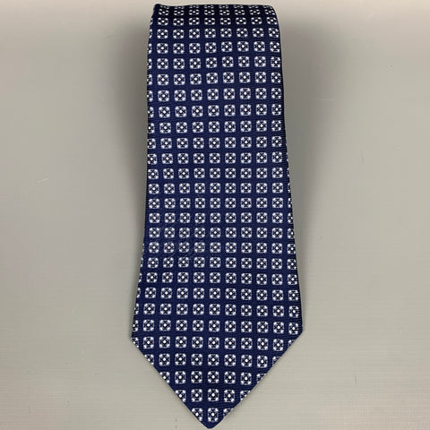 KITON Blue & Light Blue Square Print Tie