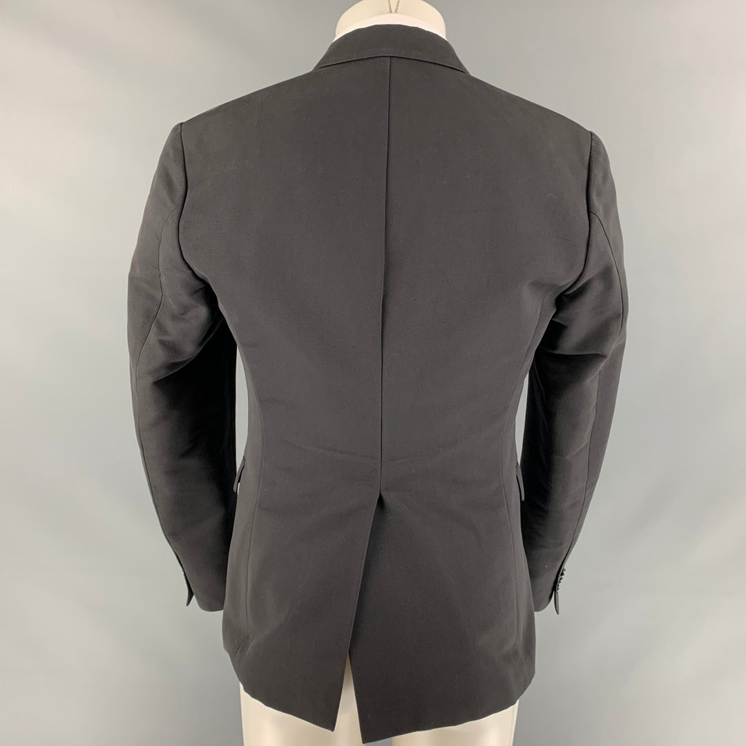 JUST CAVALLI Size 38 Black Studded Cotton Peak Lapel Sport Coat