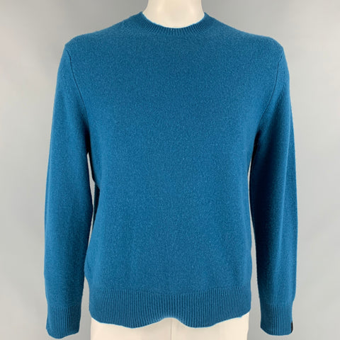 RAG & BONE Size XL Blue Knitted Cashmere Crew-Neck Sweater