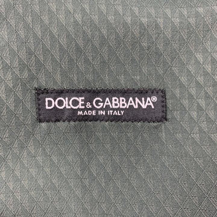 DOLCE & GABBANA Size 36 R Green Velvet Double Breasted Shawl 3 Piece Suit