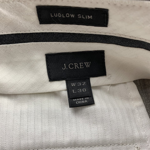 J. CREW Size 32 Taupe Linen Flat Front Dress Pants