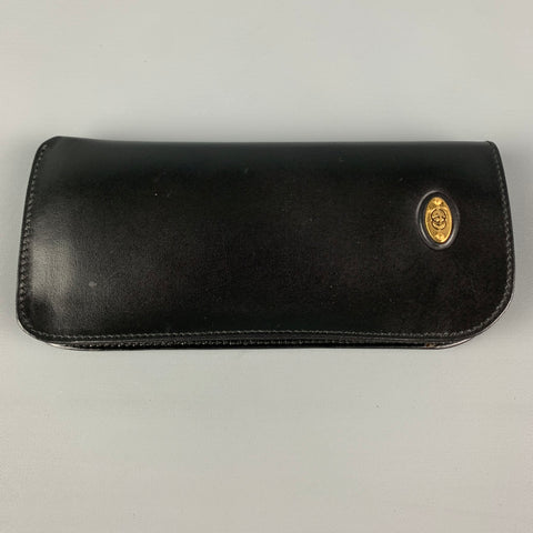 étui à lunettes de soleil en cuir noir GUCCI vintage