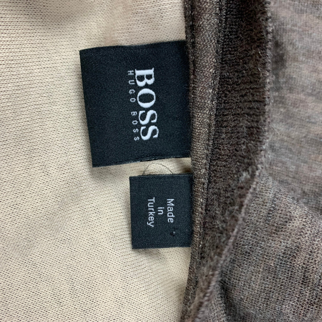 BOSS by HUGO BOSS Size XL Brown Heather Cotton / Wool V-Neck Pullover