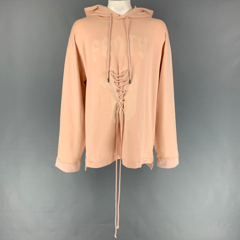 PUMA by Rihanna Size L Pink Cotton Blend Oversized Hoodie