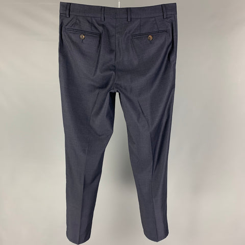 BRUNELLO CUCINELLI Size 34 Navy Lana Wool Flat Front Dress Pants