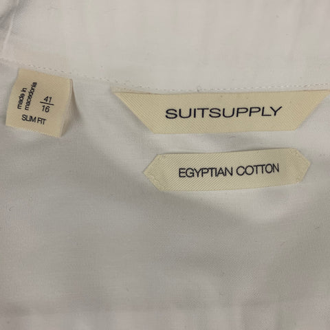 SUIT SUPPLY Size 16.5 White Cotton Tuxedo Long Sleeve Shirt