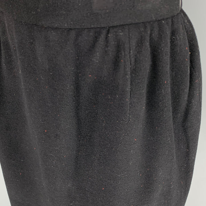DONNA KARAN Size 4 Black Wool Cashmere Pencil Skirt