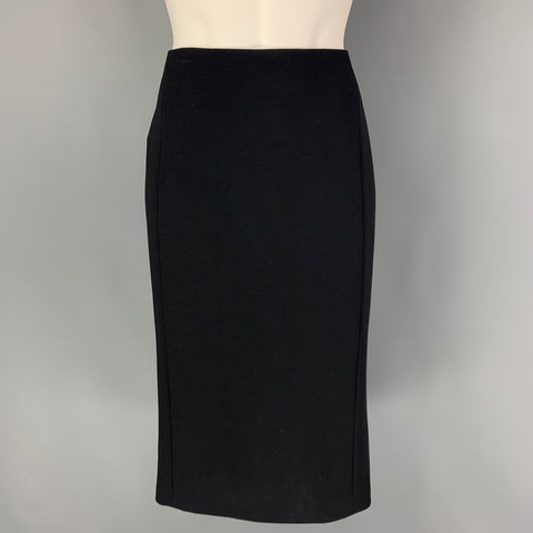 RALPH LAUREN Black Label Size 8 Black Wool Pencil Skirt