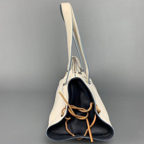 TOD'S Bolso de mano con asa superior de piel color hueso