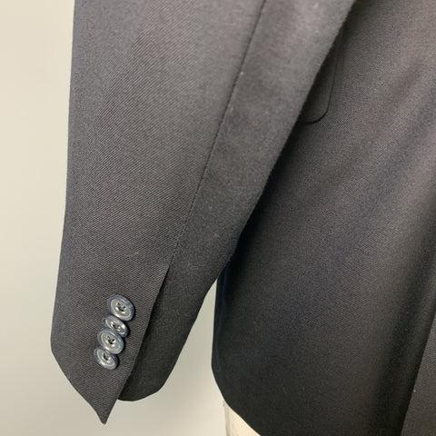 BARNEYS NEW YORK Size 42 Regular Black Wool Notch Lapel Sport Coat