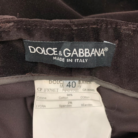 DOLCE & GABBANA Size 4 Brown Cotton Low Rise Dress Pants
