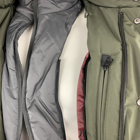 EREDI PISANO Size M Olive Green Padded Patch Pocket Winter Jacket