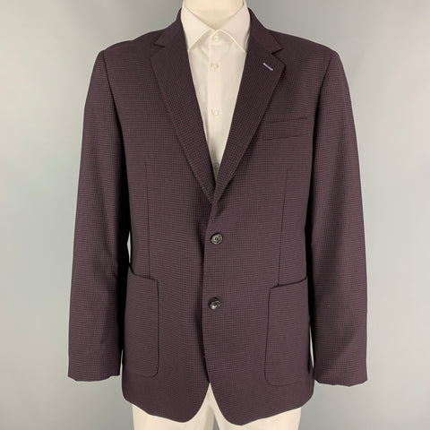 TAYLORBYRD Taille 44 Manteau à revers cranté en mélange de polyester à carreaux violet noir