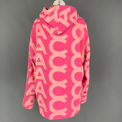 MARC JACOBS Size S Pink Cotton Monogram Hoodie Jacket